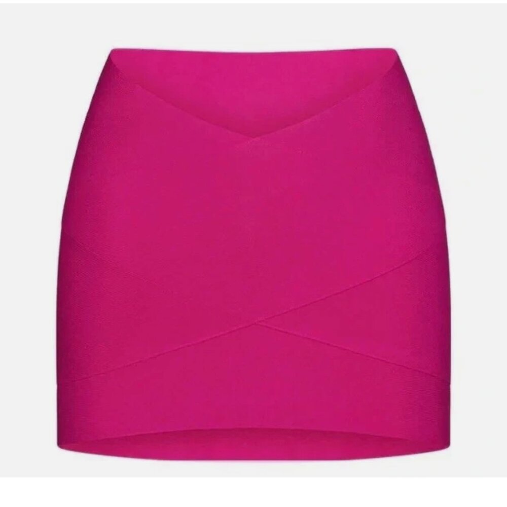 NWT SKIMS KNIT SWIM MINI SKIRT In Magenta Pink Stretch SZ-3X